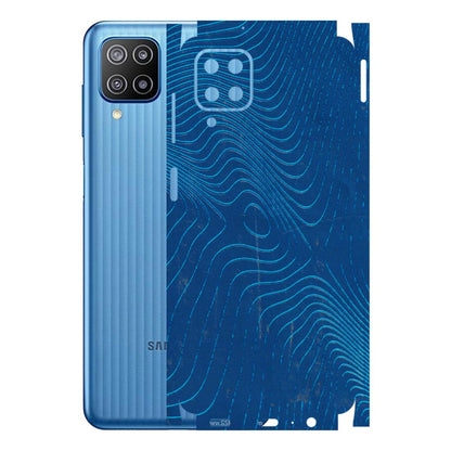 Samsung M/F/Note/Flip and C Phone Skins (All Models) - Abstract Blue Line Map - 3D Embossed Finish (L-272) Samsung Galaxy F12