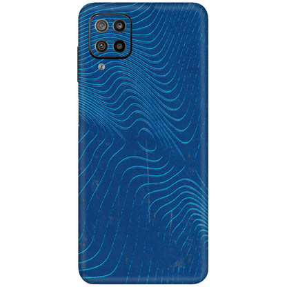 Samsung M/F/Note/Flip and C Phone Skins (All Models) - Abstract Blue Line Map - 3D Embossed Finish (L-272) Samsung Galaxy F12