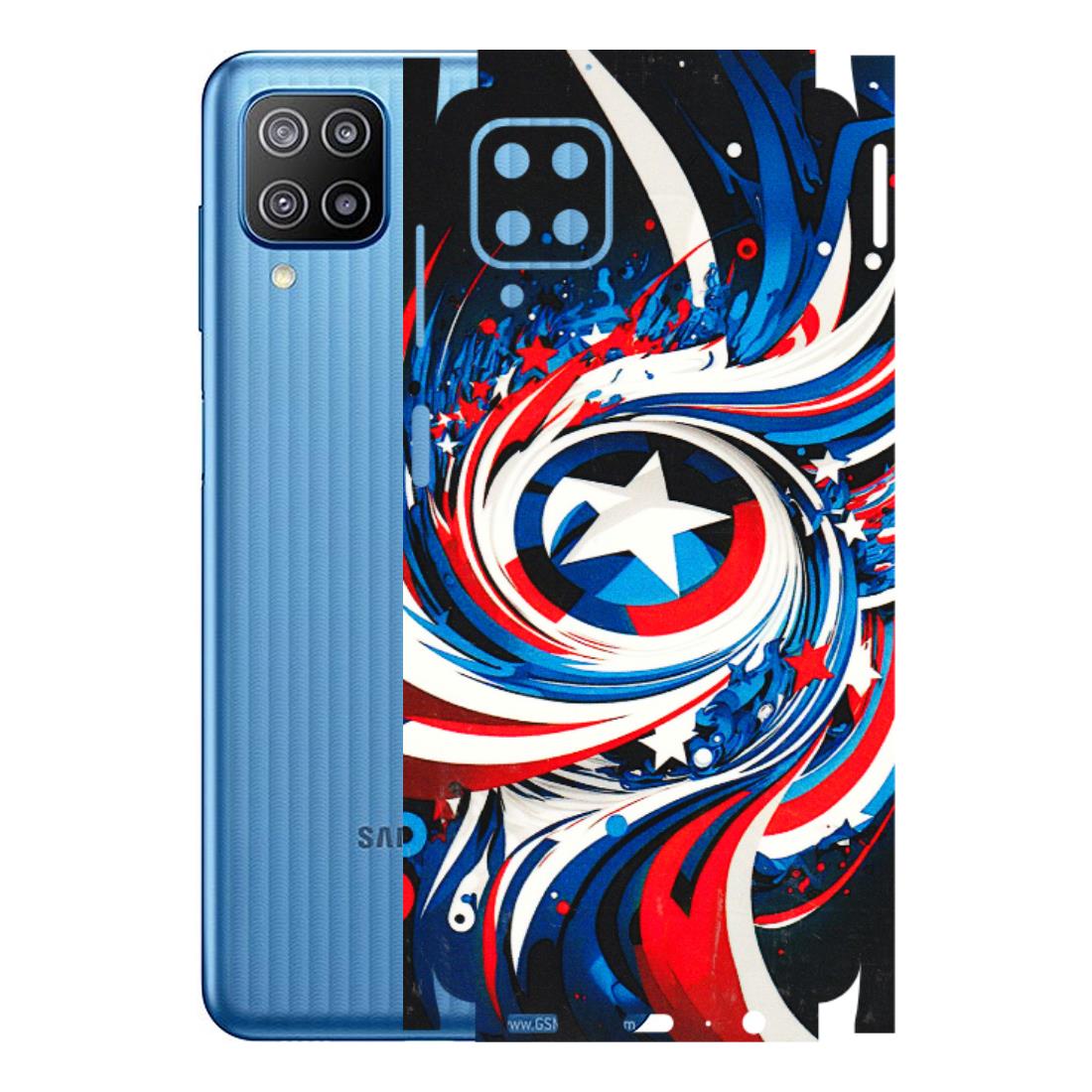 Samsung M/F/Note/Flip and C Phone Skins (All Models) - Captain America Logo - 3D Embossed Finish (L-307) Samsung Galaxy F12