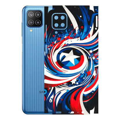 Samsung M/F/Note/Flip and C Phone Skins (All Models) - Captain America Logo - 3D Embossed Finish (L-307) Samsung Galaxy F12