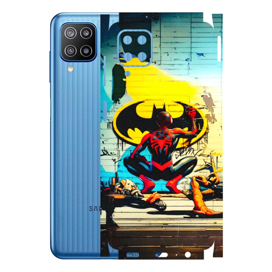 Samsung M/F/Note/Flip and C Phone Skins (All Models) - New Spiderman Bat Logo - 3D Embossed Finish (L-309) Samsung Galaxy F12