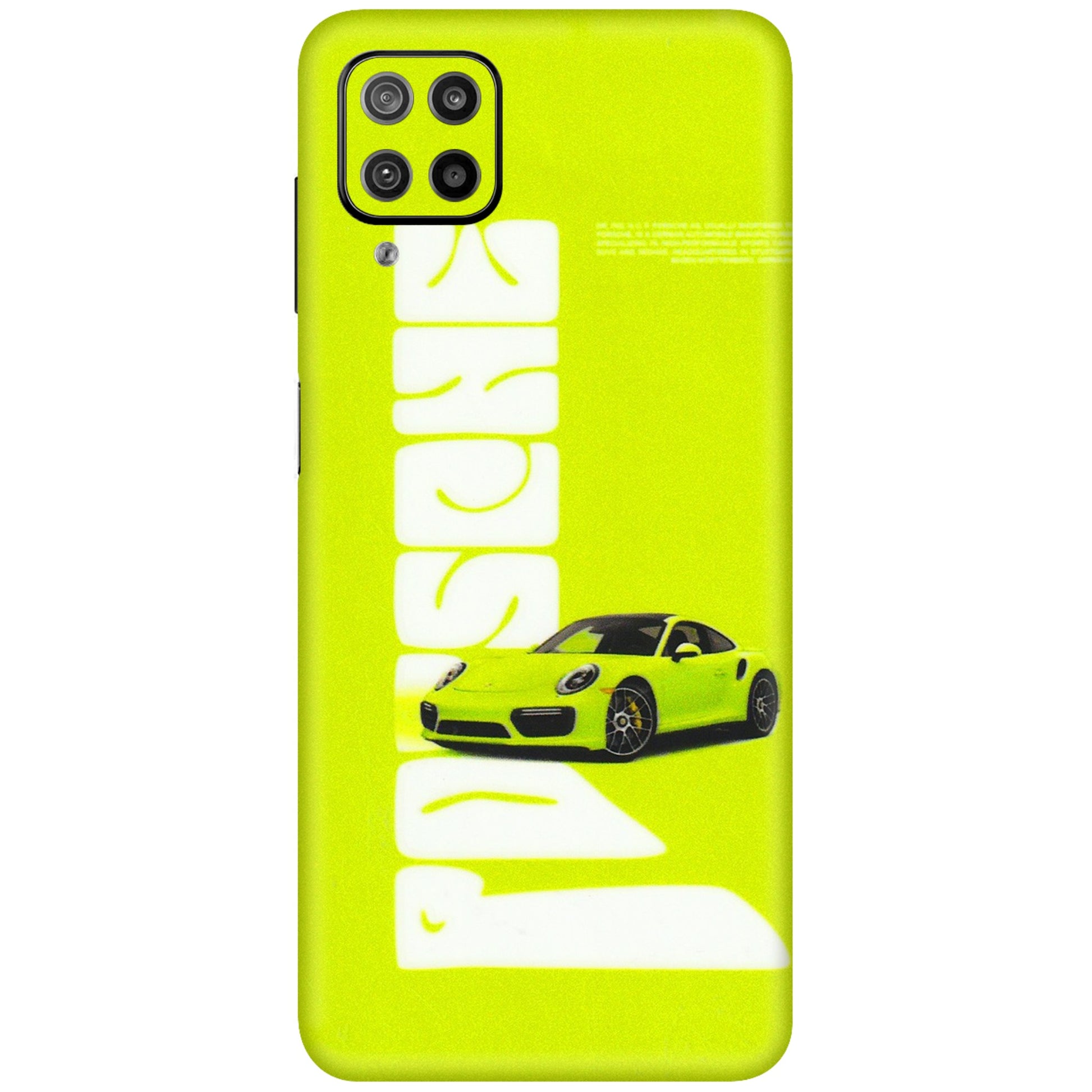 Samsung M/F/Note/Flip and C Phone Skins (All Models) - Lime Green Porche - 3D Embossed Finish (L-30) Samsung Galaxy F12