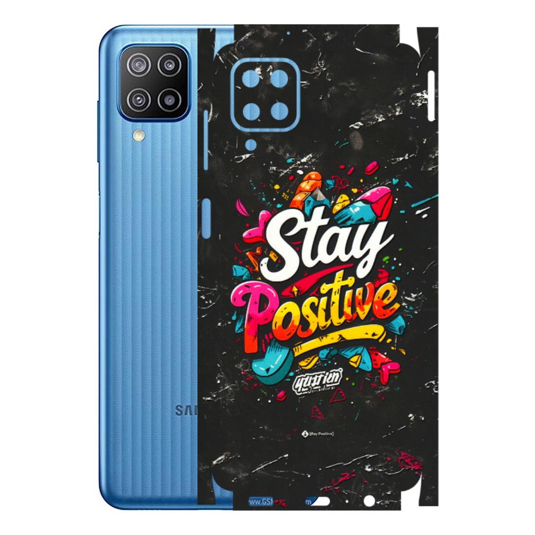 Samsung M/F/Note/Flip and C Phone Skins (All Models) - Stay Positive Black - 3D Embossed Finish (L-31) Samsung Galaxy F12