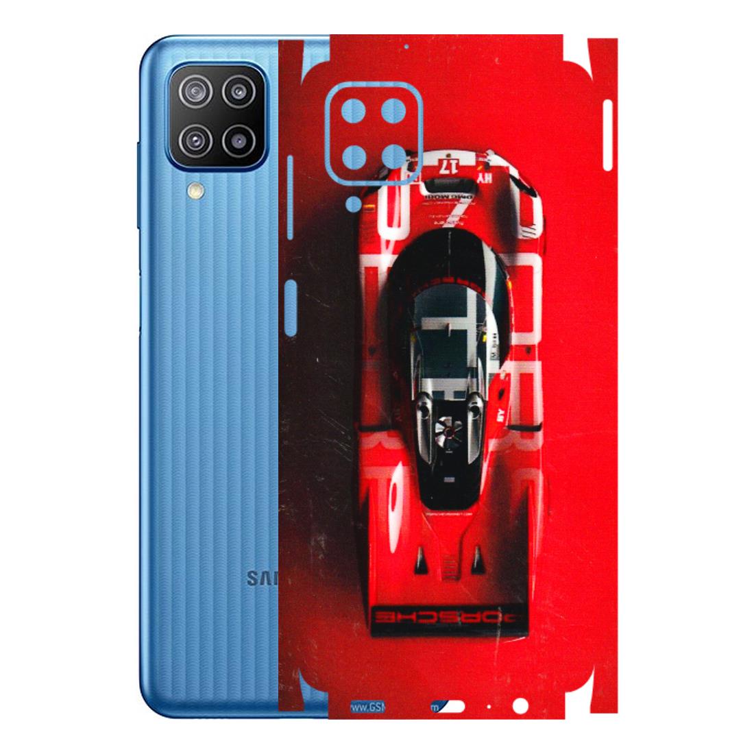 Samsung M/F/Note/Flip and C Phone Skins (All Models) - Red Porsche Car Logo - 3D Embossed Finish (L-315) Samsung Galaxy F12