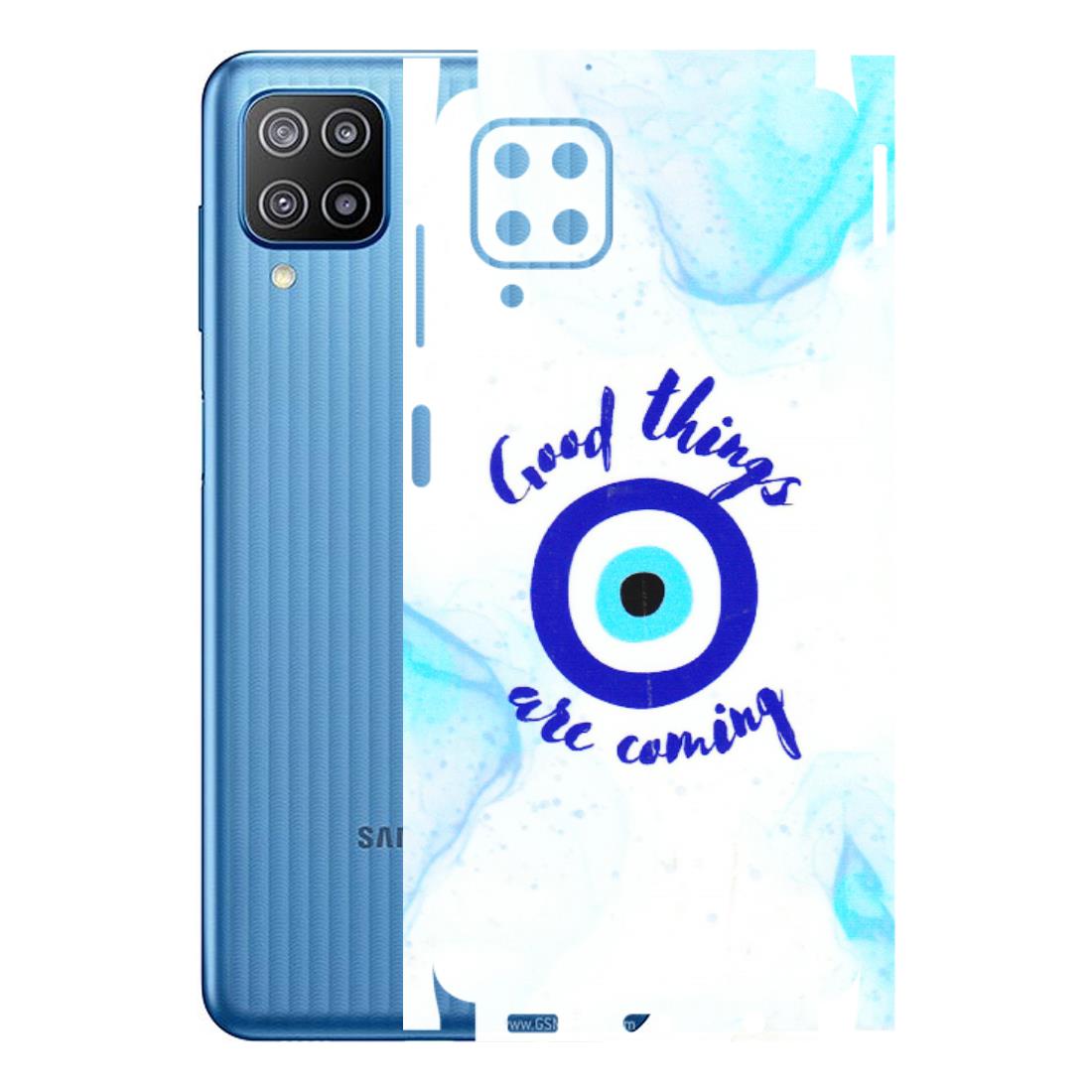 Samsung M/F/Note/Flip and C Phone Skins (All Models) - Evil Eye Good Things Are Coming - 3D Embossed Finish (L-322) Samsung Galaxy F12
