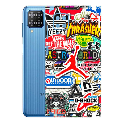 Samsung M/F/Note/Flip and C Phone Skins (All Models) - Multi Brands Sticker Graffiti - 3D Embossed Finish (L-37) Samsung Galaxy F12