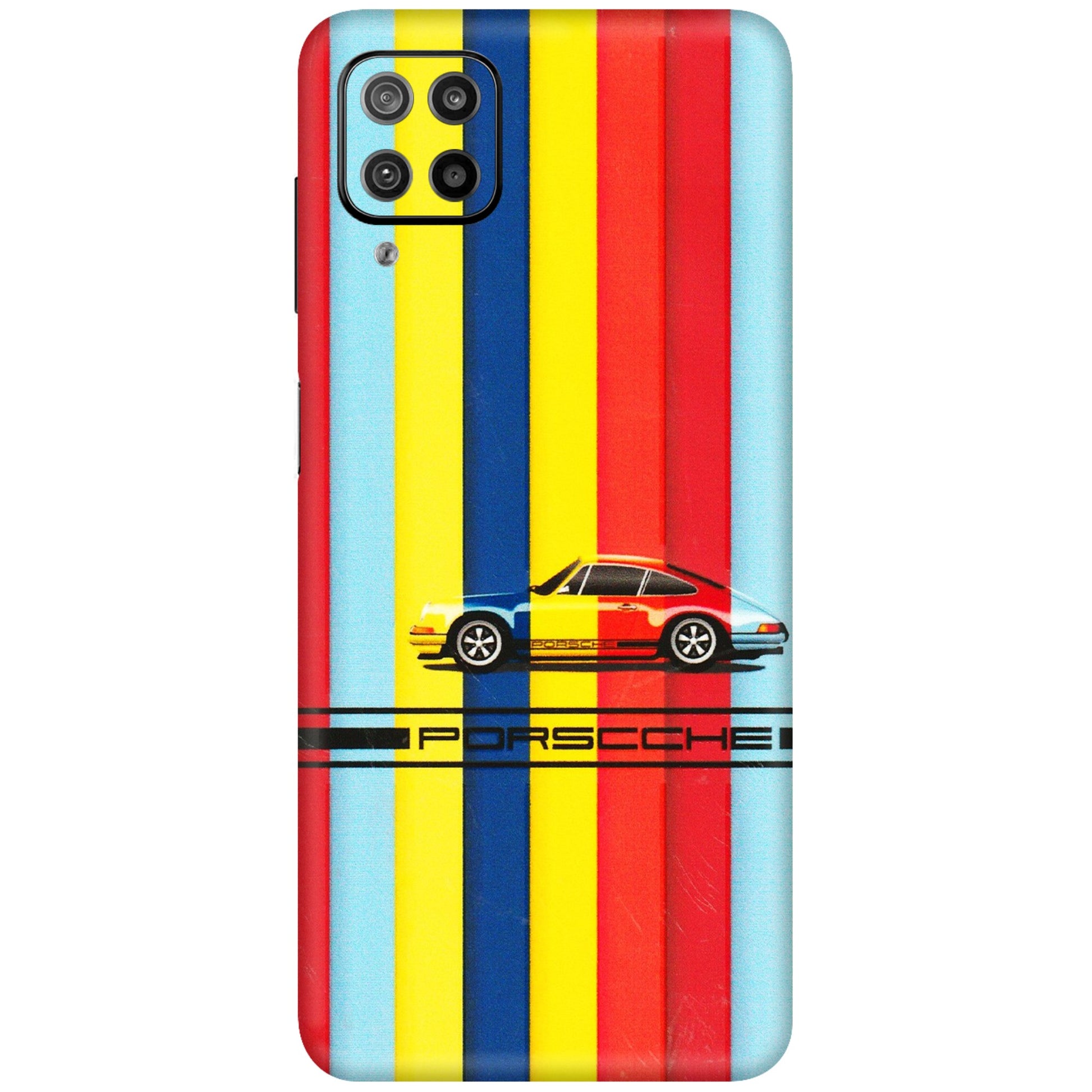 Samsung M/F/Note/Flip and C Phone Skins (All Models) - Multicolour Porche - 3D Embossed Finish (L-39) Samsung Galaxy F12