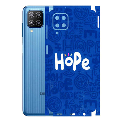 Samsung M/F/Note/Flip and C Phone Skins (All Models) - Hope Doodles Blue - 3D Embossed Finish (L-43) Samsung Galaxy F12