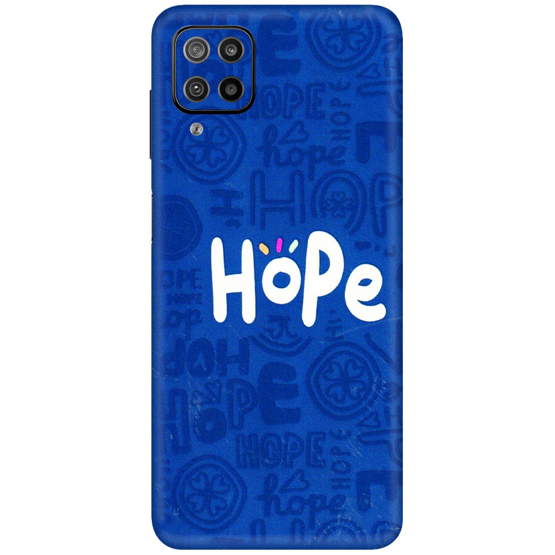 Samsung M/F/Note/Flip and C Phone Skins (All Models) - Hope Doodles Blue - 3D Embossed Finish (L-43) Samsung Galaxy F12