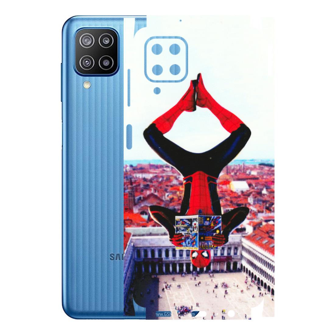 Samsung M/F/Note/Flip and C Phone Skins (All Models) - Spiderman Hanging - 3D Embossed Finish (L-53) Samsung Galaxy F12