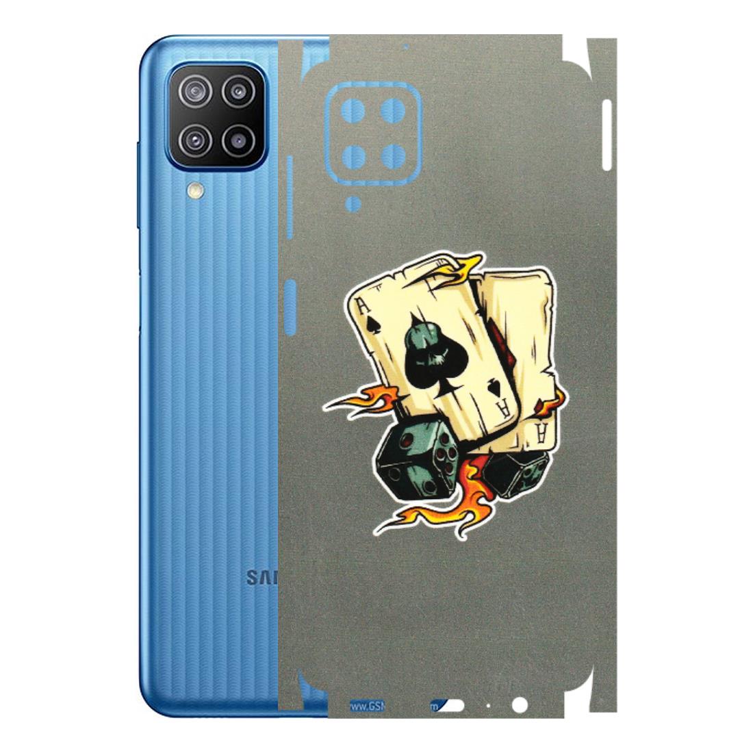 Samsung M/F/Note/Flip and C Phone Skins (All Models) - Grey Cards Of Ace - 3D Embossed Finish (L-77) Samsung Galaxy F12