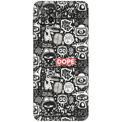 Samsung M/F/Note/Flip and C Phone Skins (All Models) - Dope Stay Classy Black Doodles - Matte Finish (M-126) Samsung Galaxy F12
