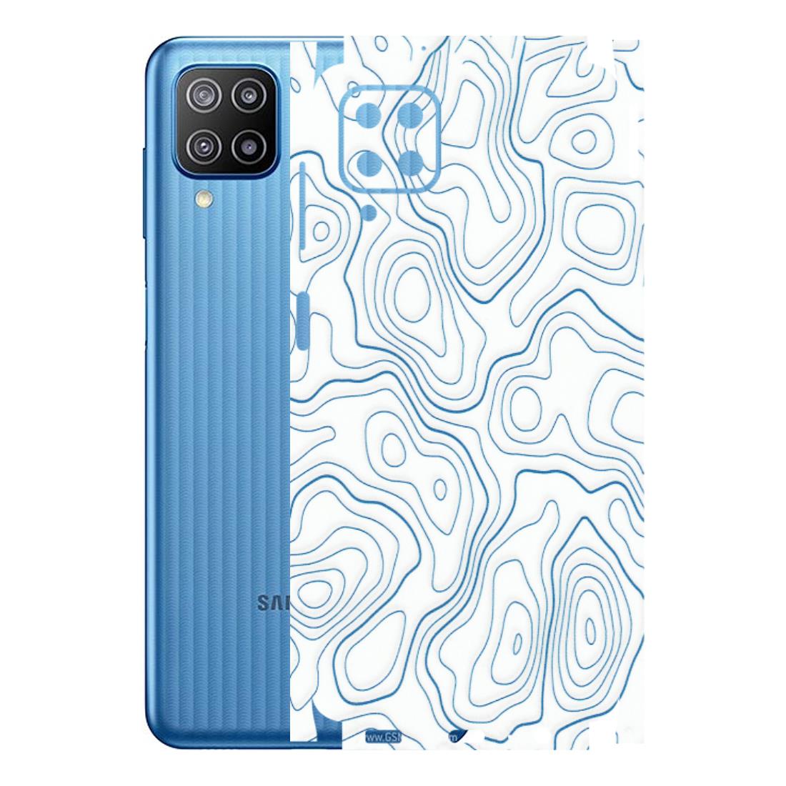 Samsung M/F/Note/Flip and C Phone Skins (All Models) - Blue And White Swirls - Matte Finish (M-139) Samsung Galaxy F12