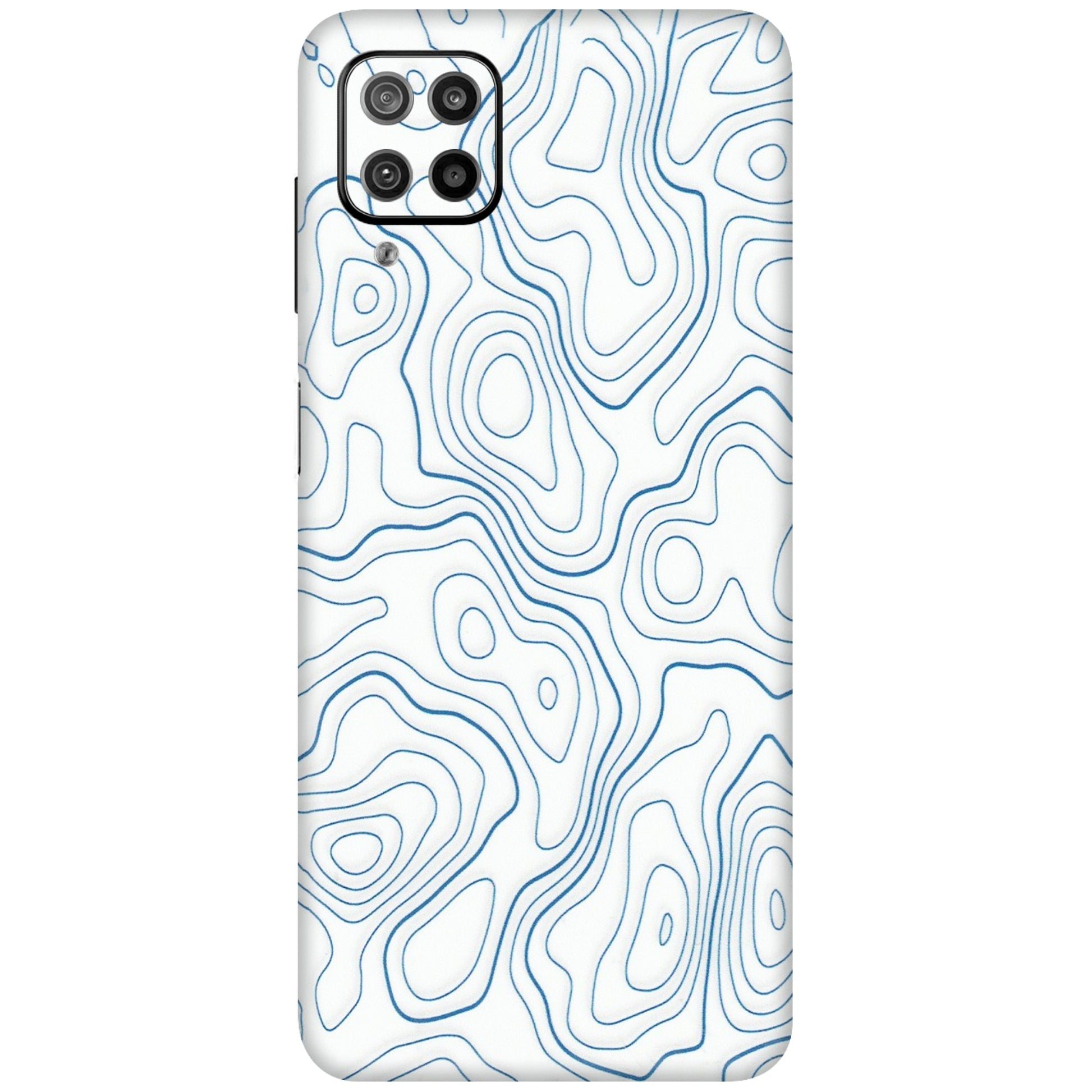 Samsung M/F/Note/Flip and C Phone Skins (All Models) - Blue And White Swirls - Matte Finish (M-139) Samsung Galaxy F12