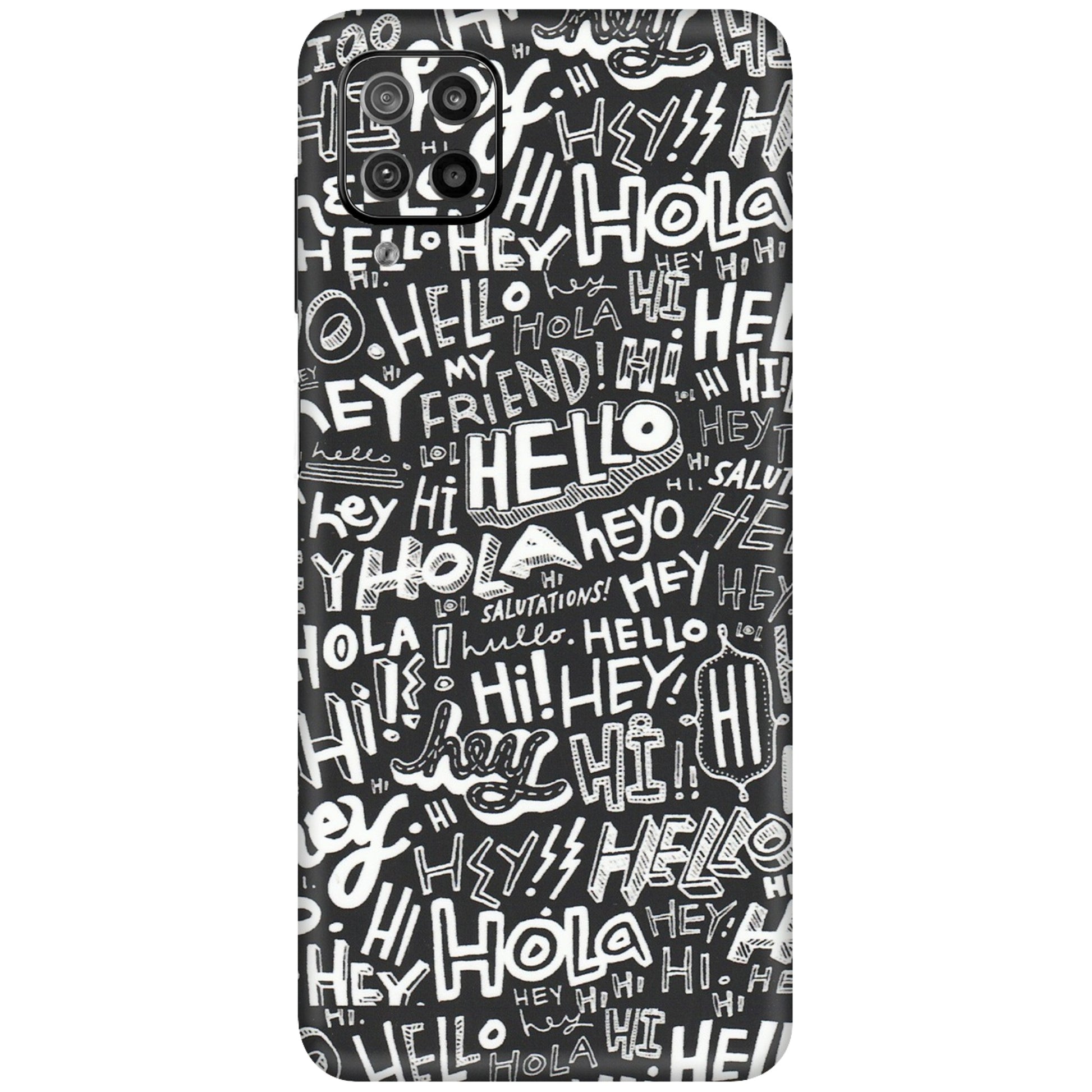Samsung M/F/Note/Flip and C Phone Skins (All Models) - Hi Hello Doodles - Matte Finish (M-25) Samsung Galaxy F12