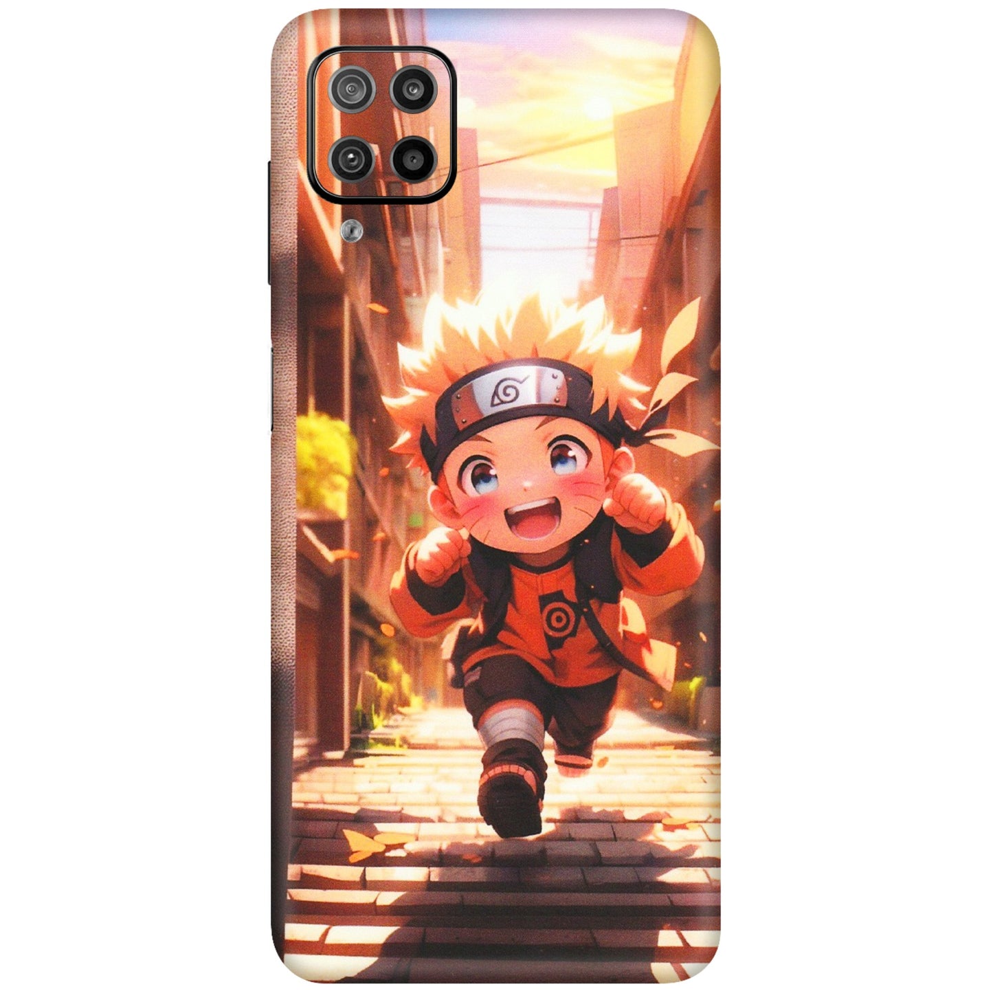 Samsung M/F/Note/Flip and C Phone Skins (All Models) - Naruto Cute Toon Running - Matte Finish (M-04) Samsung Galaxy F12