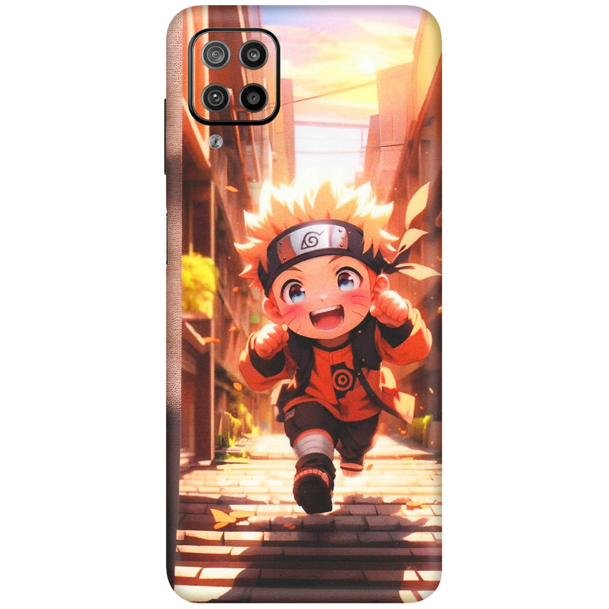 Samsung M/F/Note/Flip and C Phone Skins (All Models) - Naruto Cute Toon Running - Matte Finish (M-04) Samsung Galaxy F12