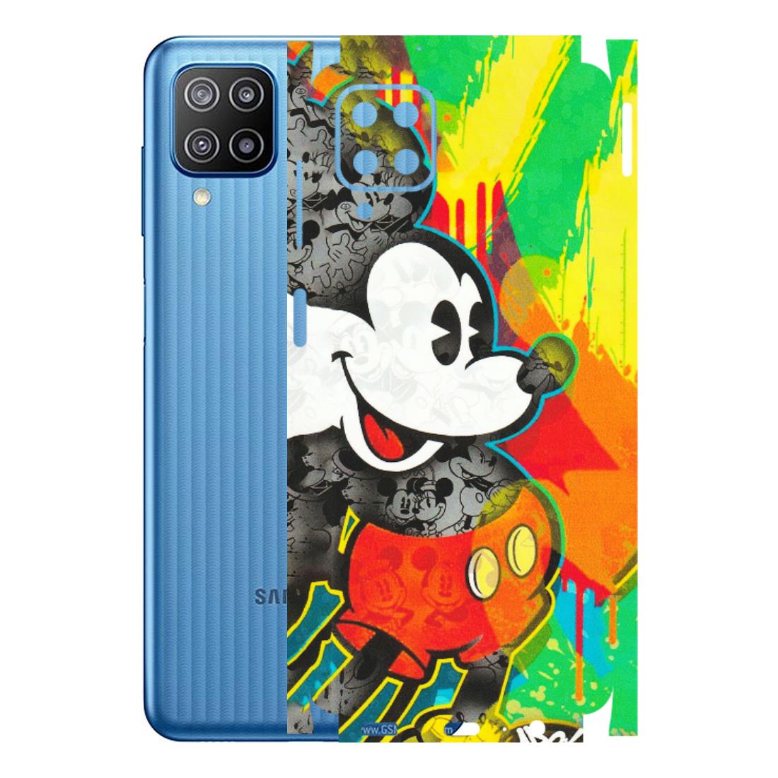Samsung M/F/Note/Flip and C Phone Skins (All Models) - Multiple Mickey With Colourful Texture - Matte Finish (M-84) Samsung Galaxy F12