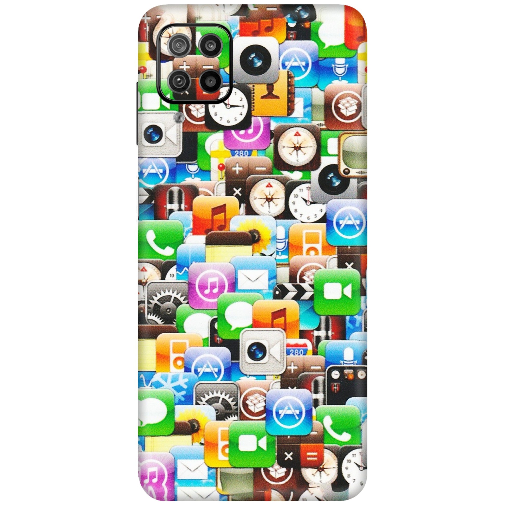 Samsung M/F/Note/Flip and C Phone Skins (All Models) - All Apple Icons - Matte Finish (M-93) Samsung Galaxy F12
