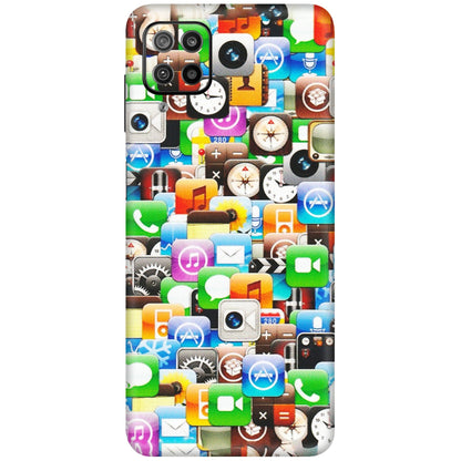 Samsung M/F/Note/Flip and C Phone Skins (All Models) - All Apple Icons - Matte Finish (M-93) Samsung Galaxy F12