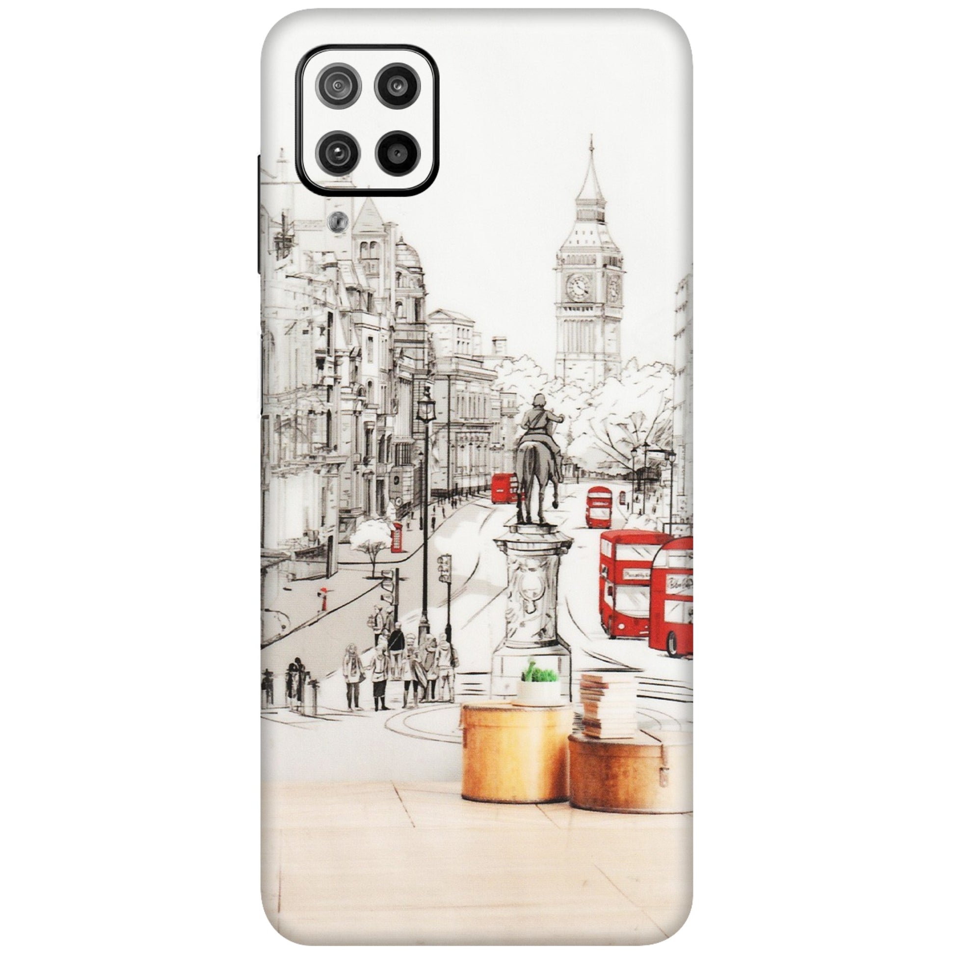 Samsung M/F/Note/Flip and C Phone Skins (All Models) - London Street - Transparent Finish (T-02) Samsung Galaxy F12