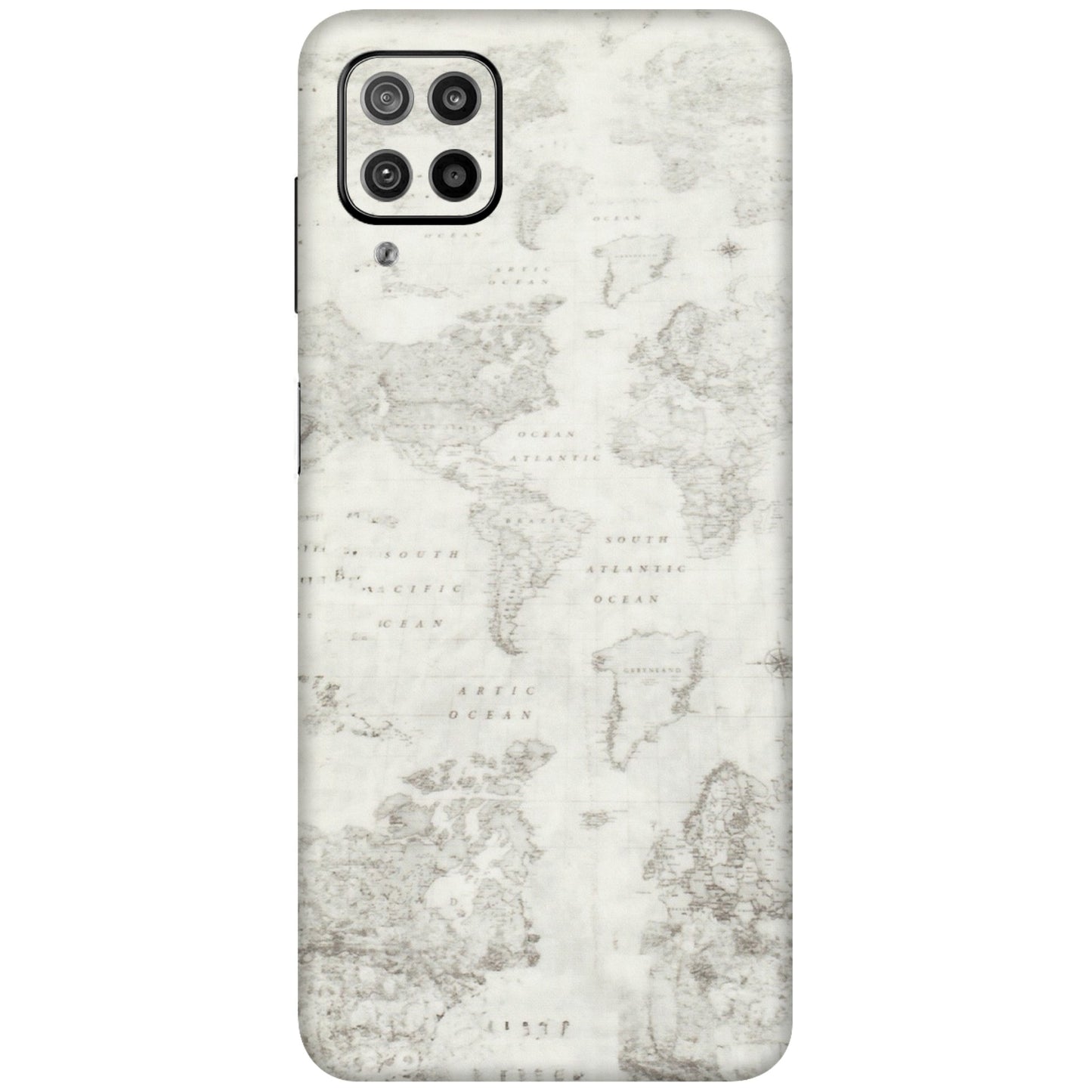 Samsung M/F/Note/Flip and C Phone Skins (All Models) - World Travel Map - Transparent Finish (T-04) Samsung Galaxy F12