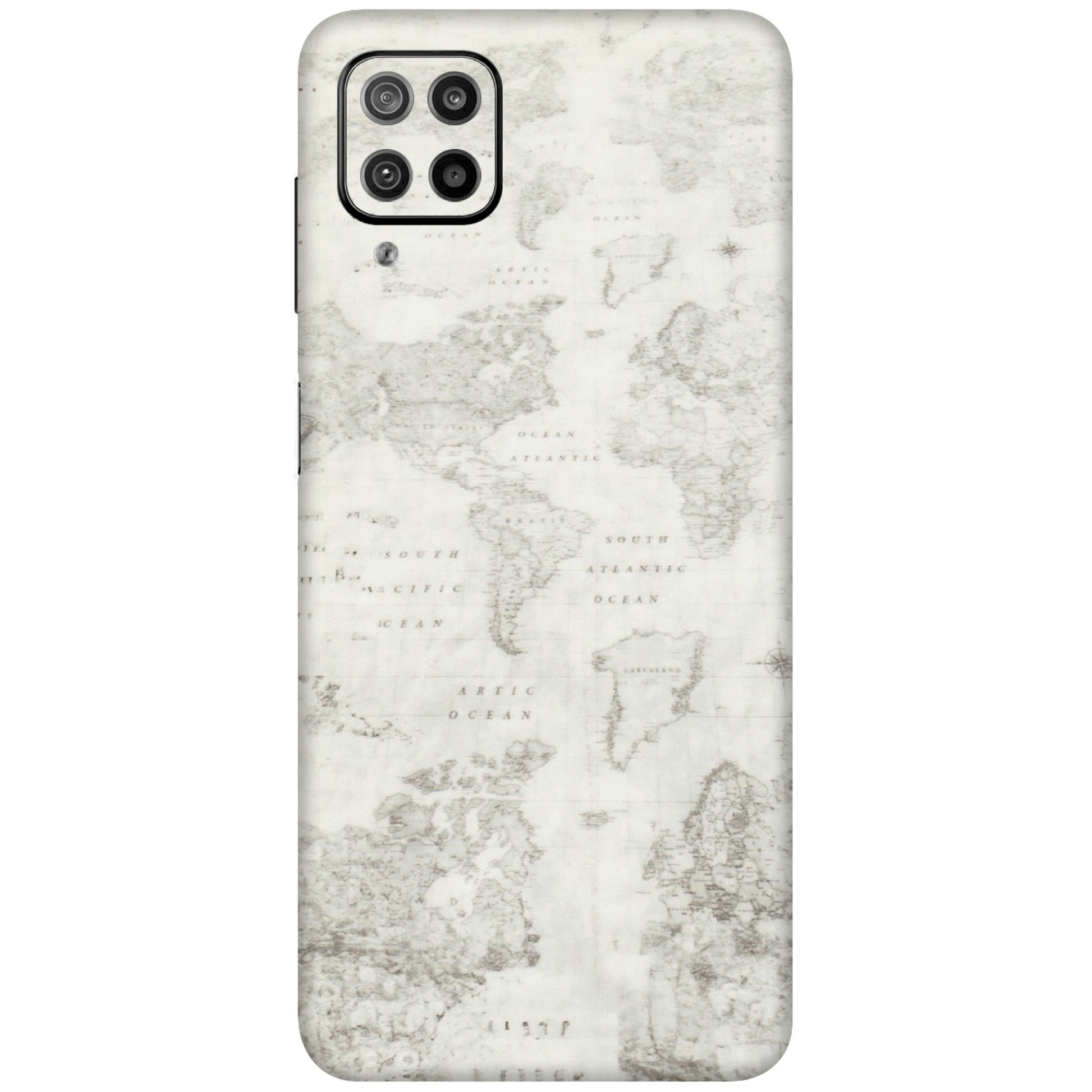 Samsung M/F/Note/Flip and C Phone Skins (All Models) - World Travel Map - Transparent Finish (T-04) Samsung Galaxy F12