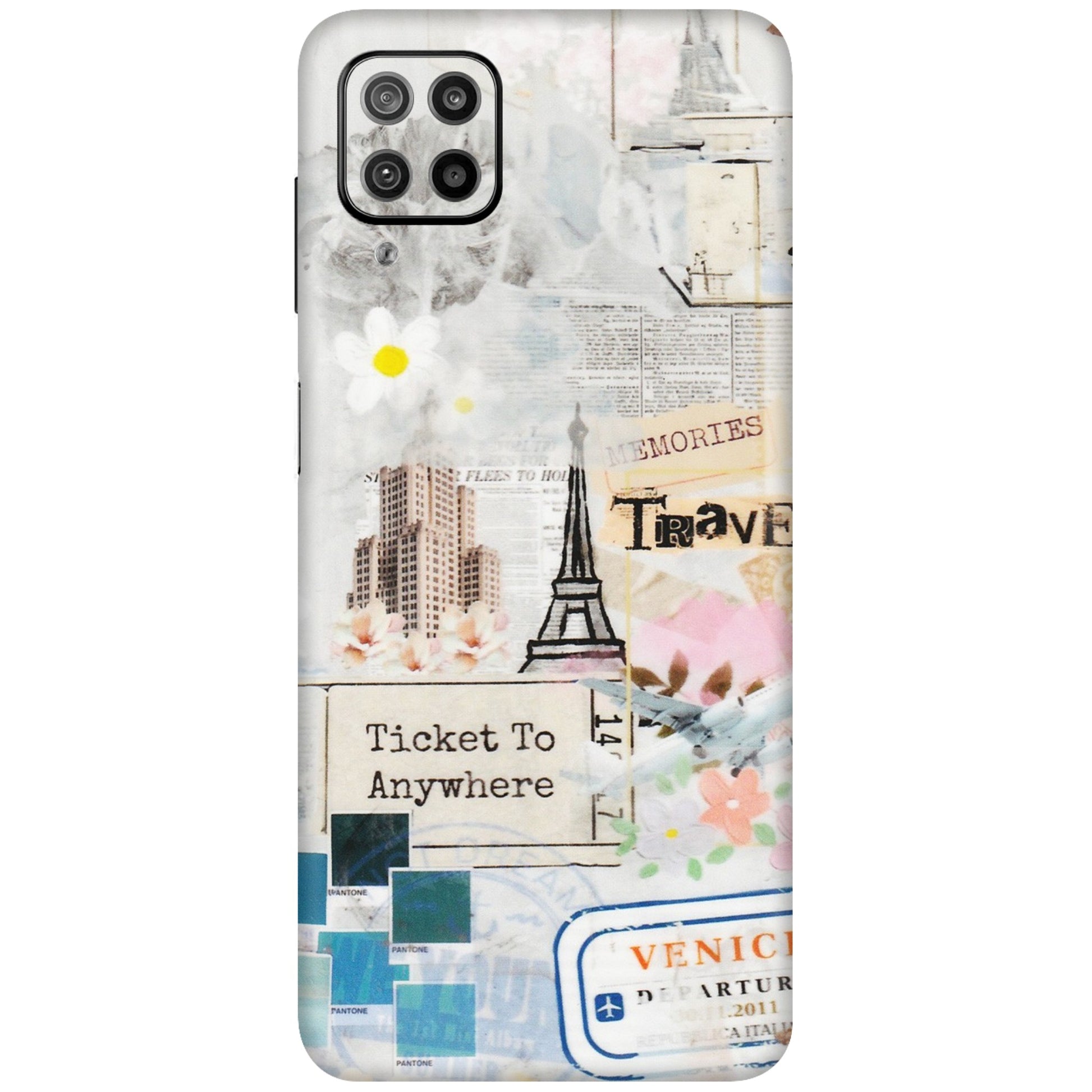 Samsung M/F/Note/Flip and C Phone Skins (All Models) - Travel Memories - Transparent Finish (T-09) Samsung Galaxy F12