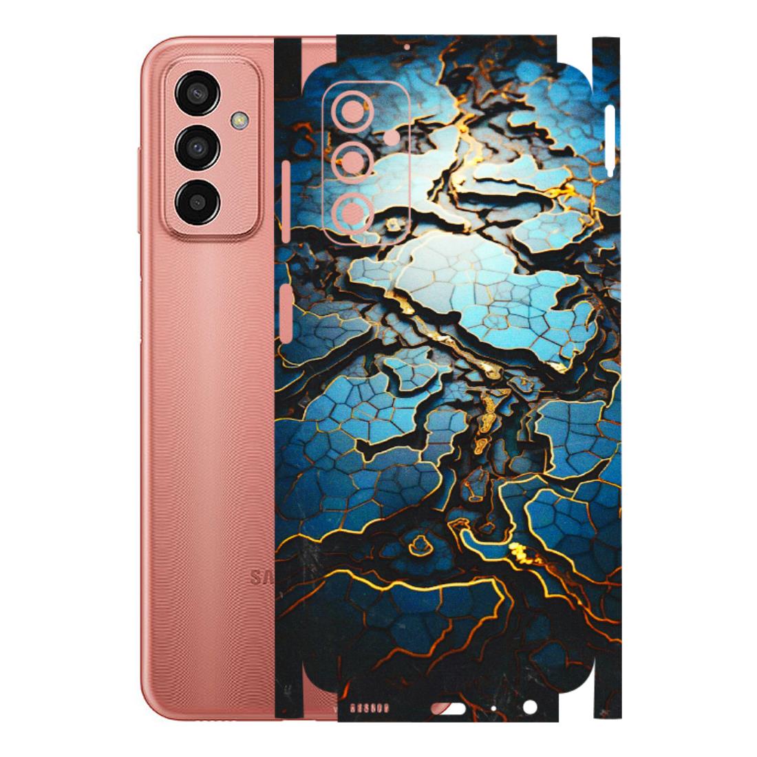 Samsung M/F/Note/Flip and C Phone Skins (All Models) - Blue Gold Abstract - 3D Embossed Finish (L-11) Samsung Galaxy F13