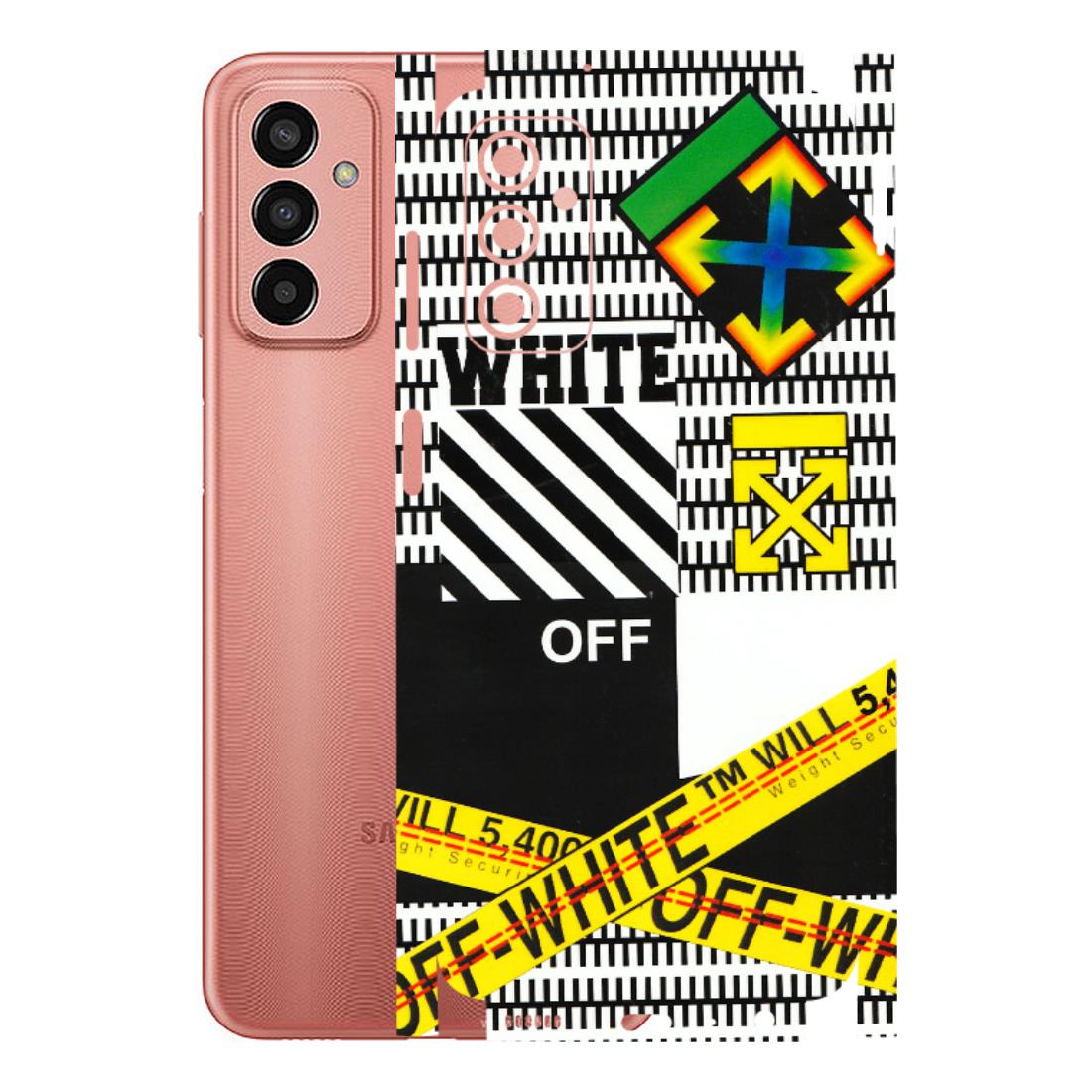 Samsung M/F/Note/Flip and C Phone Skins (All Models) - White Off Abstract - 3D Embossed Finish (L-172) Samsung Galaxy F13