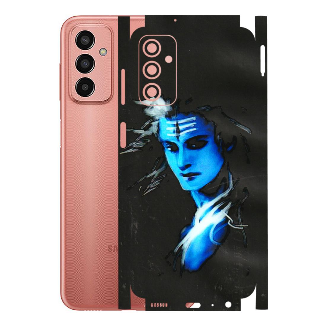 Samsung M/F/Note/Flip and C Phone Skins (All Models) - Har Har Mahadev Blue/Black - 3D Embossed Finish (L-185) Samsung Galaxy F13