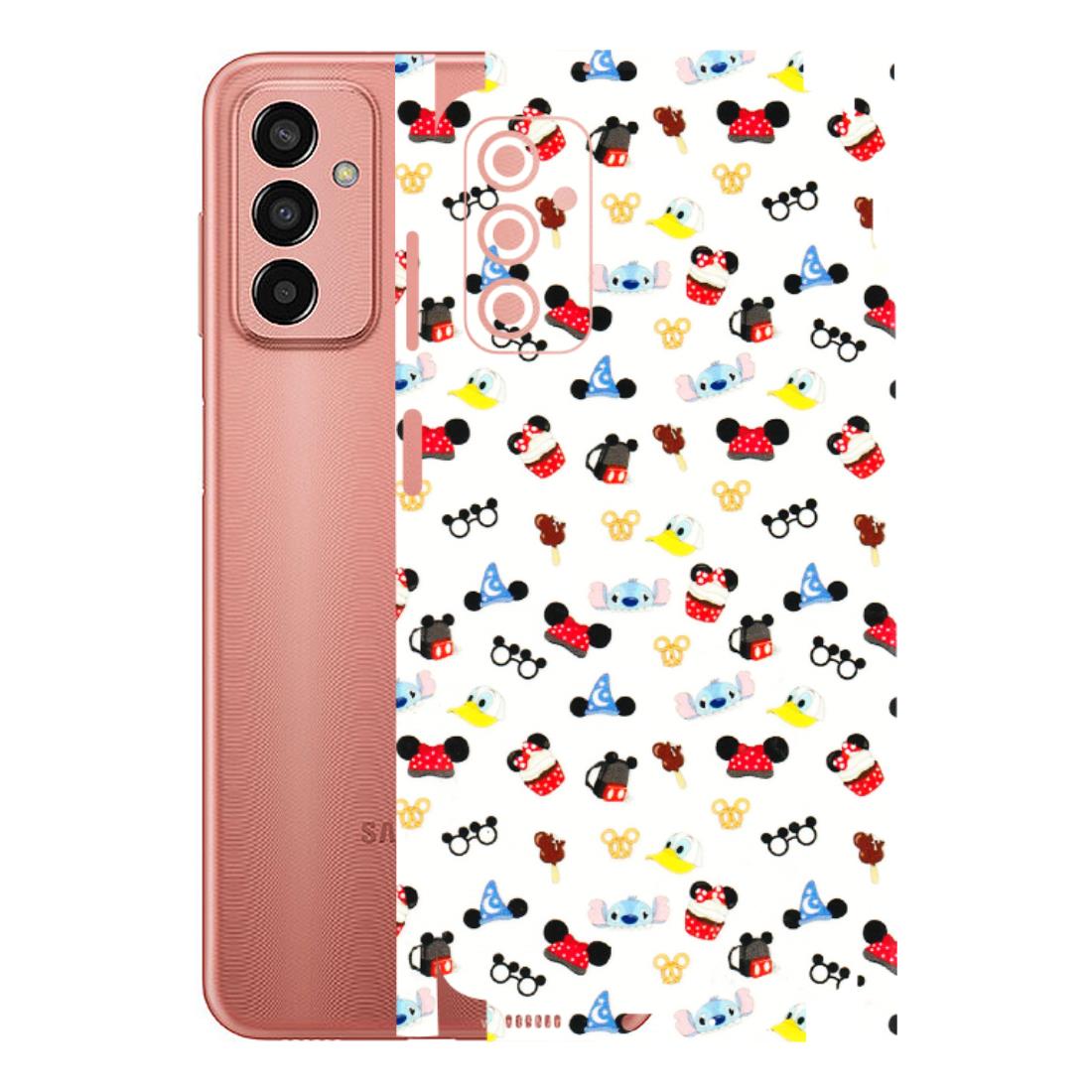 Samsung M/F/Note/Flip and C Phone Skins (All Models) - Minnie Mouse & Donald Doodles s - 3D Embossed Finish (L-194) Samsung Galaxy F13