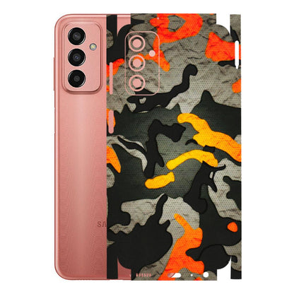 Samsung M/F/Note/Flip and C Phone Skins (All Models) - Orange Camouflage - 3D Embossed Finish (L-204) Samsung Galaxy F13