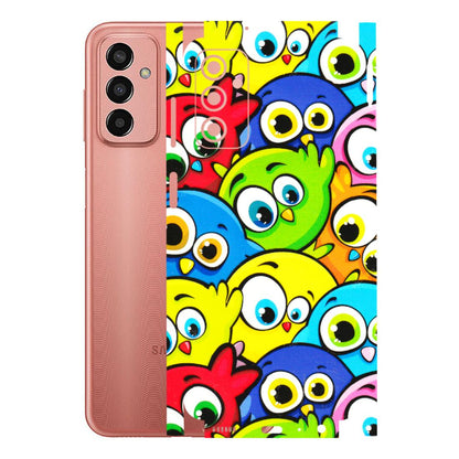 Samsung M/F/Note/Flip and C Phone Skins (All Models) - Cute Fluffy Birds - 3D Embossed Finish (L-213) Samsung Galaxy F13