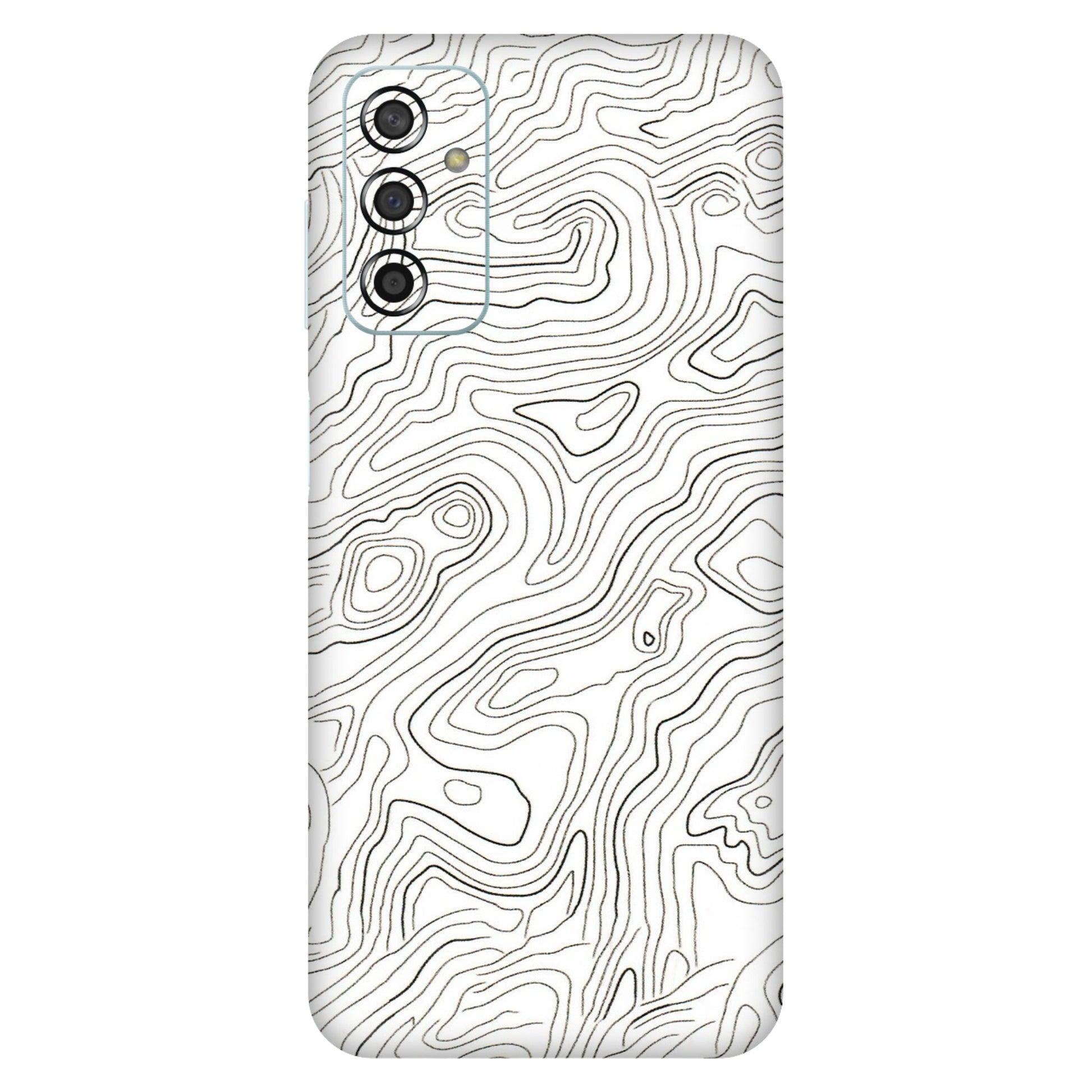 Samsung M/F/Note/Flip and C Phone Skins (All Models) - White Black Swirls - 3D Embossed Finish (L-219) Samsung Galaxy F13