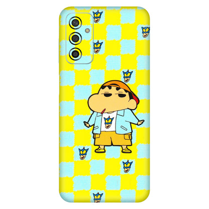 Samsung M/F/Note/Flip and C Phone Skins (All Models) - Yellow Blue Shinchan Cute - 3D Embossed Finish (L-221) Samsung Galaxy F13