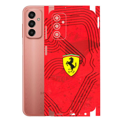 Samsung M/F/Note/Flip and C Phone Skins (All Models) - Red Ferrari Logo Stylish - 3D Embossed Finish (L-238) Samsung Galaxy F13