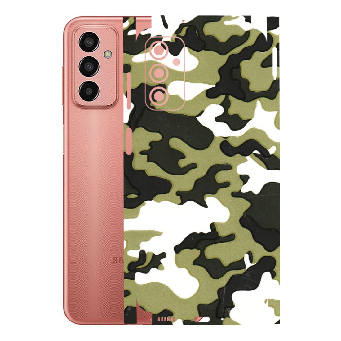 Samsung M/F/Note/Flip and C Phone Skins (All Models) - Camouflages White And Green - 3D Embossed Finish (L-243) Samsung Galaxy F13