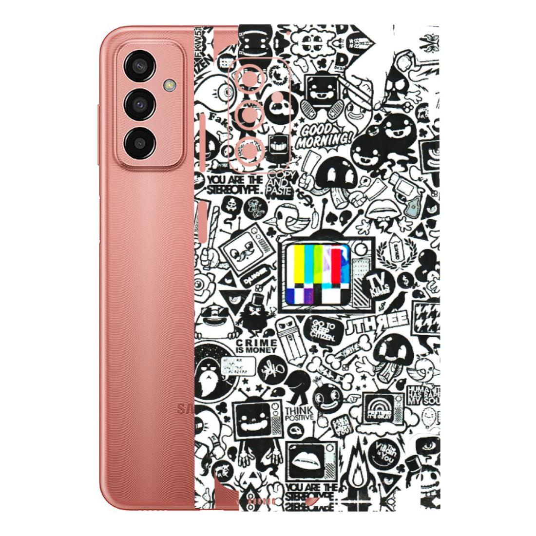 Samsung M/F/Note/Flip and C Phone Skins (All Models) - Doodles Positive Art - 3D Embossed Finish (L-263) Samsung Galaxy F13