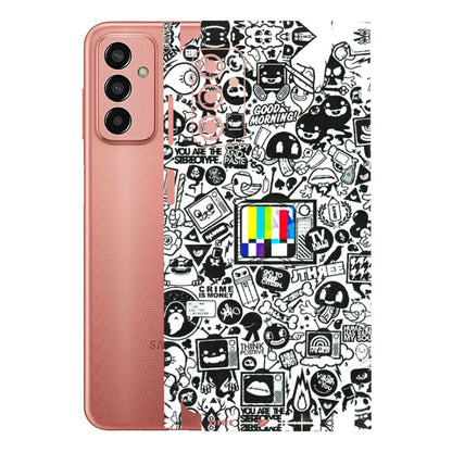 Samsung M/F/Note/Flip and C Phone Skins (All Models) - Doodles Positive Art - 3D Embossed Finish (L-263) Samsung Galaxy F13