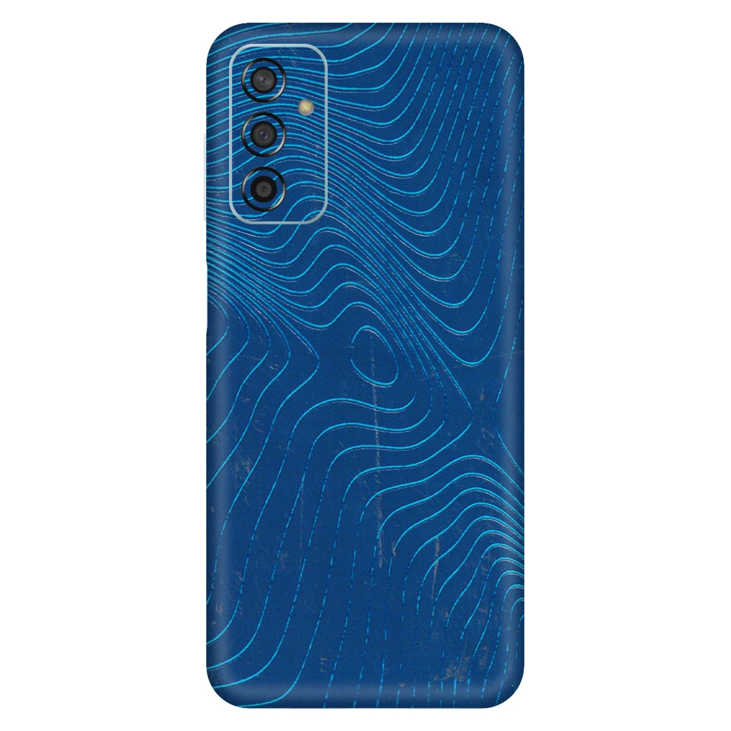 Samsung M/F/Note/Flip and C Phone Skins (All Models) - Abstract Blue Line Map - 3D Embossed Finish (L-272) Samsung Galaxy F13