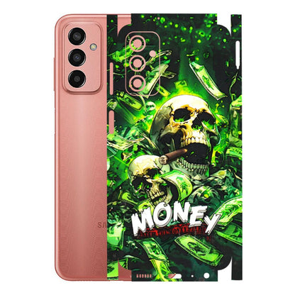 Samsung M/F/Note/Flip and C Phone Skins (All Models) - Skull Money - 3D Embossed Finish (L-303) Samsung Galaxy F13