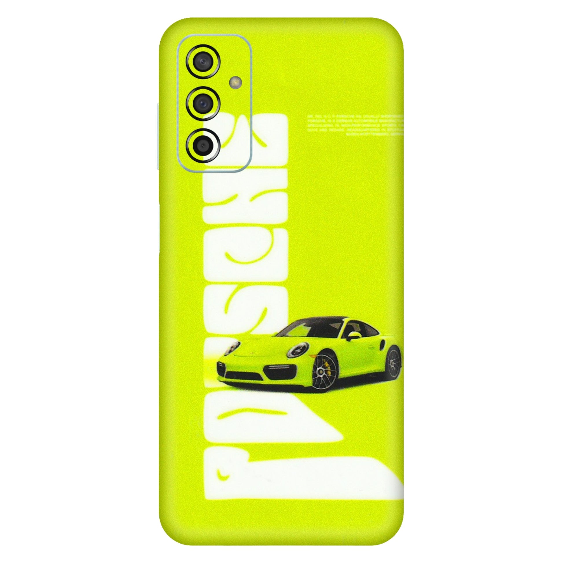 Samsung M/F/Note/Flip and C Phone Skins (All Models) - Lime Green Porche - 3D Embossed Finish (L-30) Samsung Galaxy F13