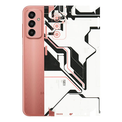 Samsung M/F/Note/Flip and C Phone Skins (All Models) - White Techy Logo - 3D Embossed Finish (L-312) Samsung Galaxy F13