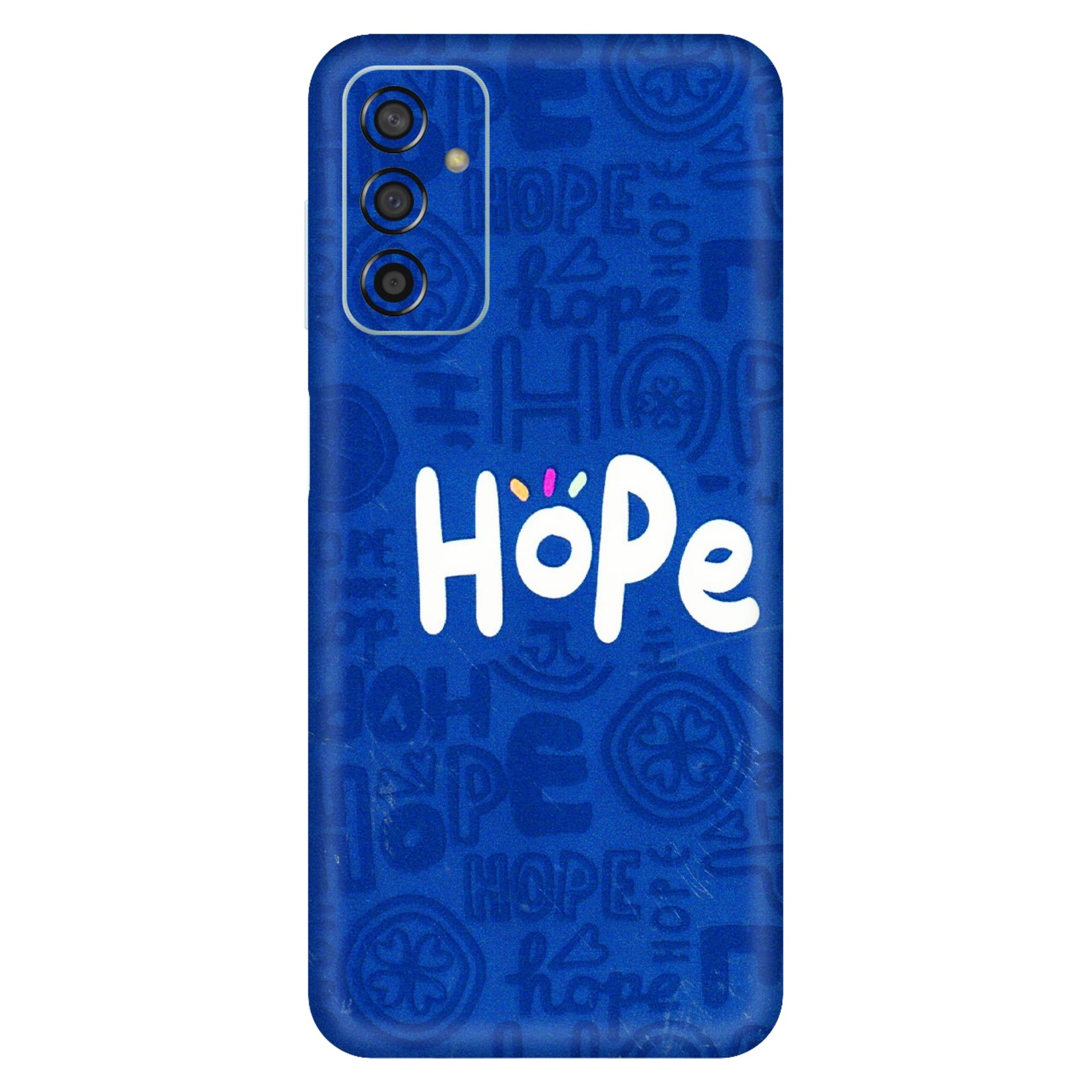 Samsung M/F/Note/Flip and C Phone Skins (All Models) - Hope Doodles Blue - 3D Embossed Finish (L-43) Samsung Galaxy F13