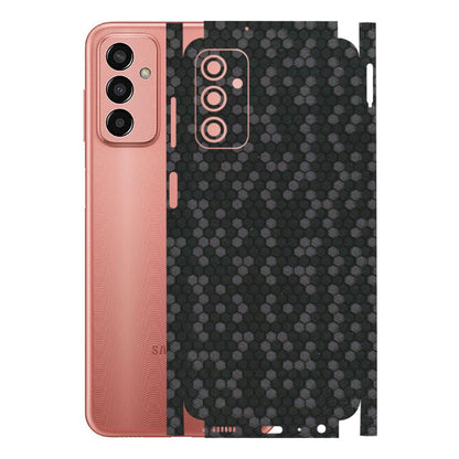 Samsung M/F/Note/Flip and C Phone Skins (All Models) - Black Grey Honeycomb Sober - 3D Embossed Finish (L-85) Samsung Galaxy F13