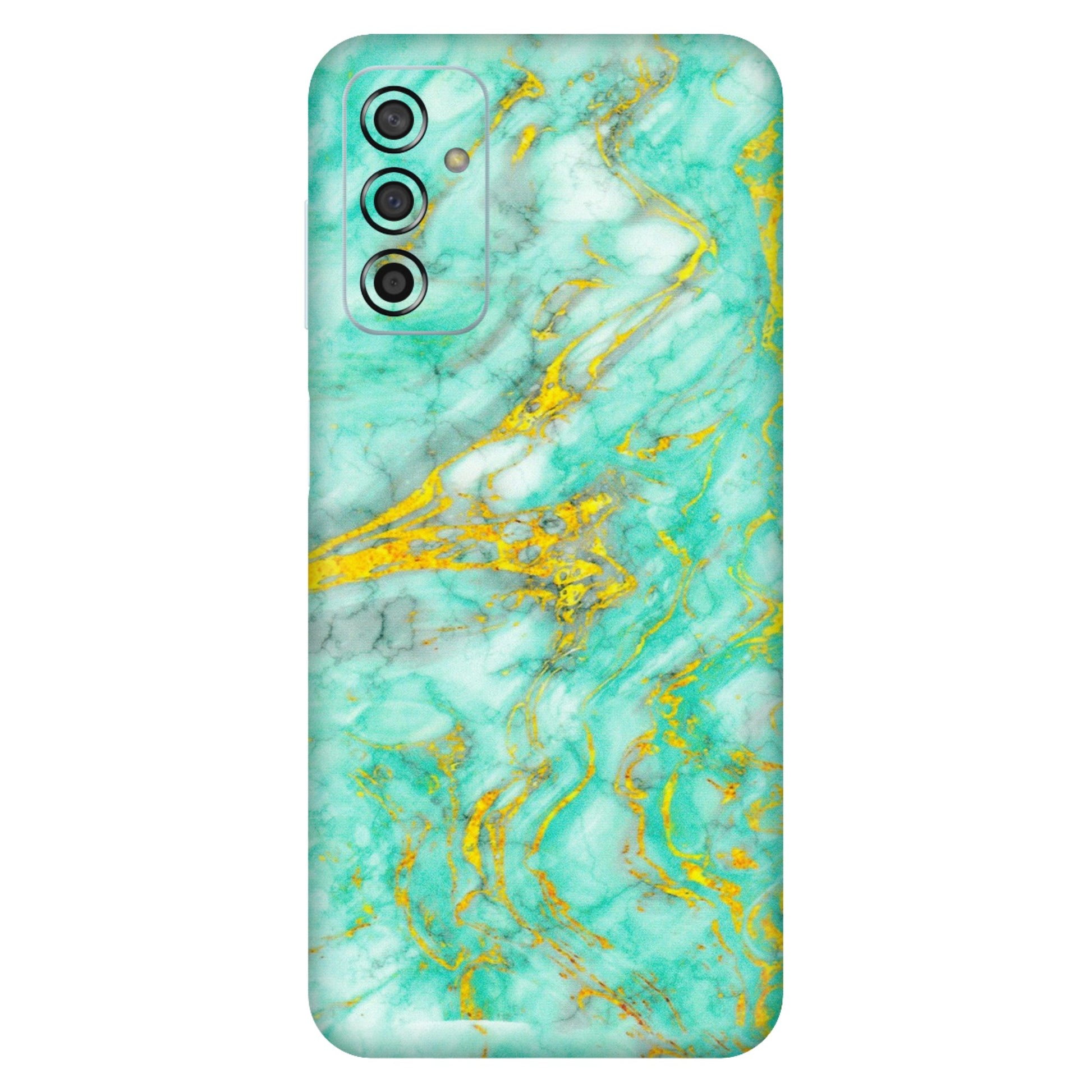 Samsung M/F/Note/Flip and C Phone Skins (All Models) - Green And Gold Marble Feel - Matte Finish (M-16) Samsung Galaxy F13