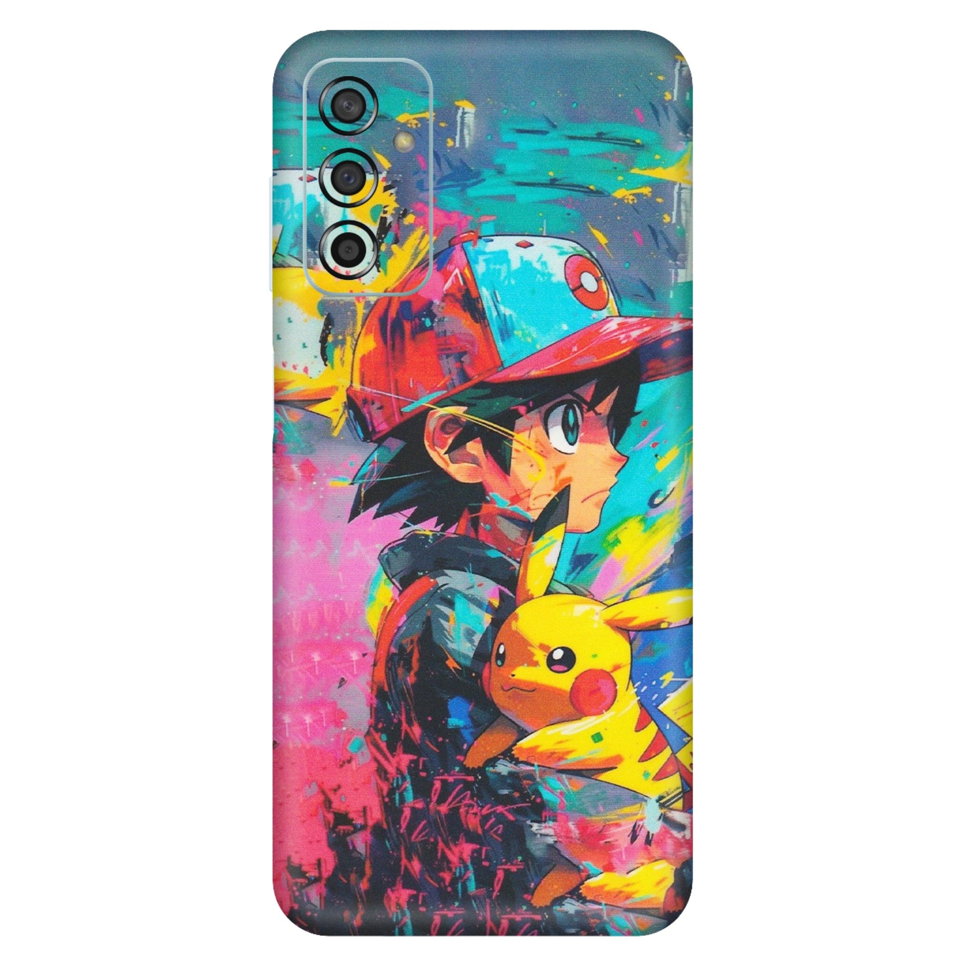 Samsung M/F/Note/Flip and C Phone Skins (All Models) - Ash & Pikachu - Matte Finish (M-26) Samsung Galaxy F13
