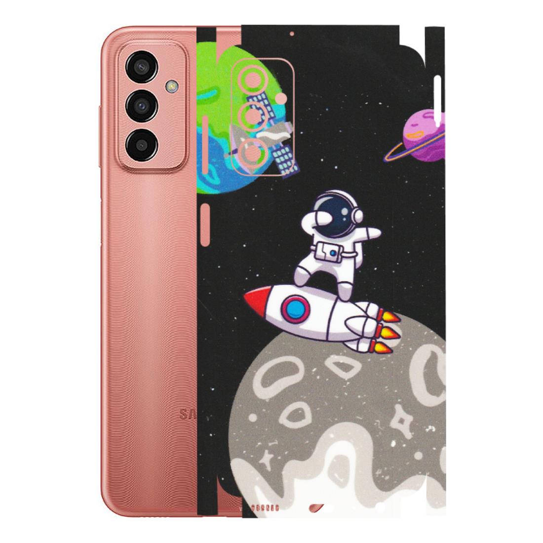 Samsung M/F/Note/Flip and C Phone Skins (All Models) - Astronaut Vibing Toon Running - Matte Finish (M-39) Samsung Galaxy F13