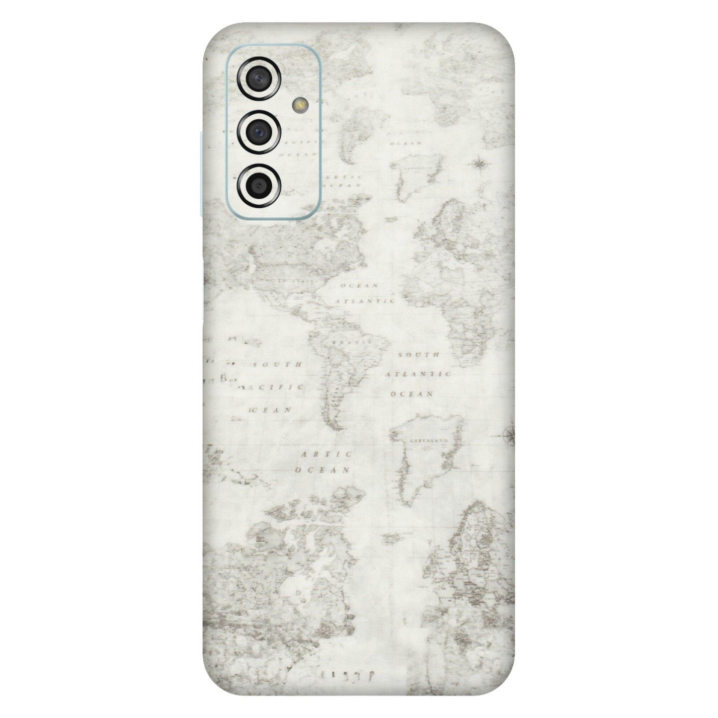 Samsung M/F/Note/Flip and C Phone Skins (All Models) - World Travel Map - Transparent Finish (T-04) Samsung Galaxy F13